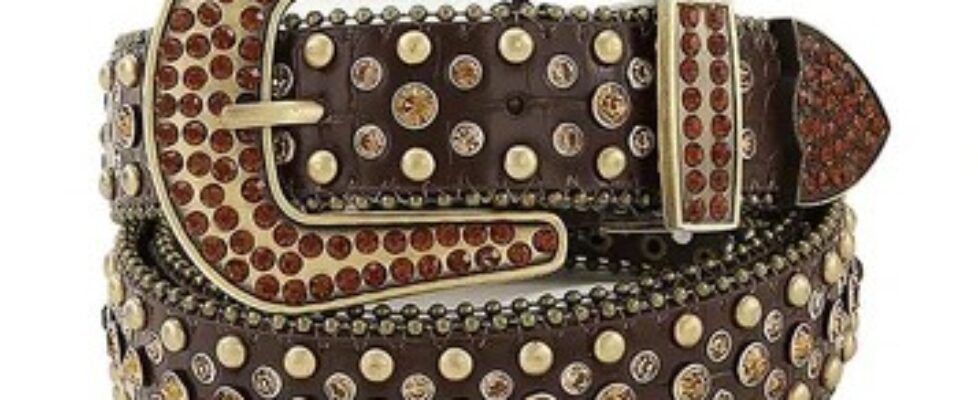 Brown Rhinestone Belt